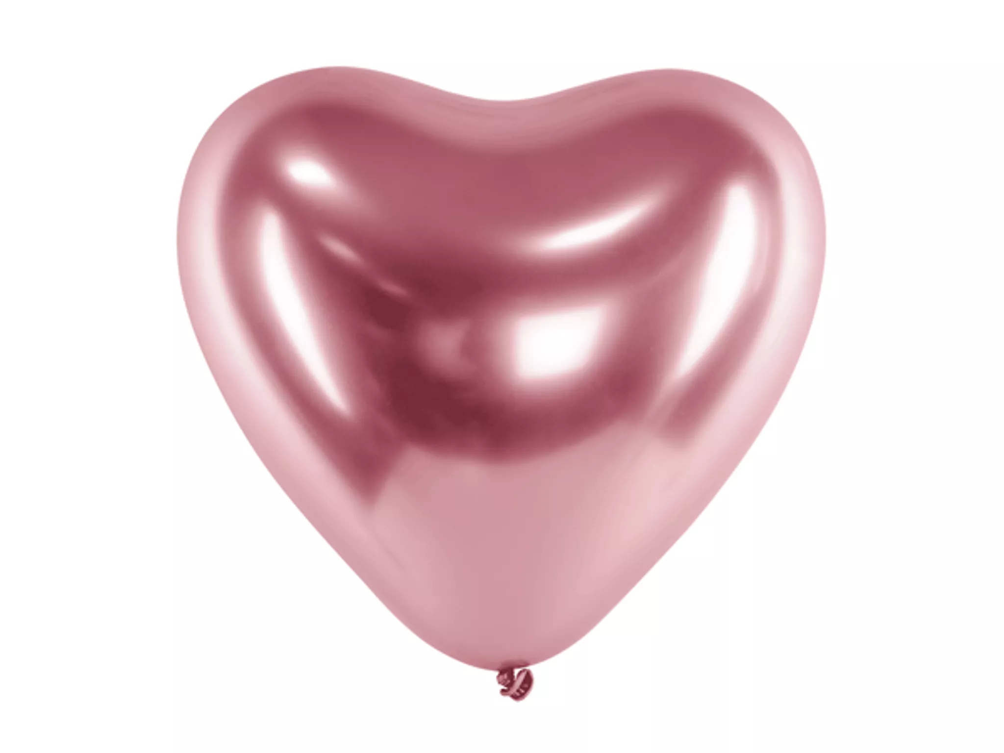 PartyDeco Glossy Rose Gold Heart Shaped 11" Latex Balloons 50pk