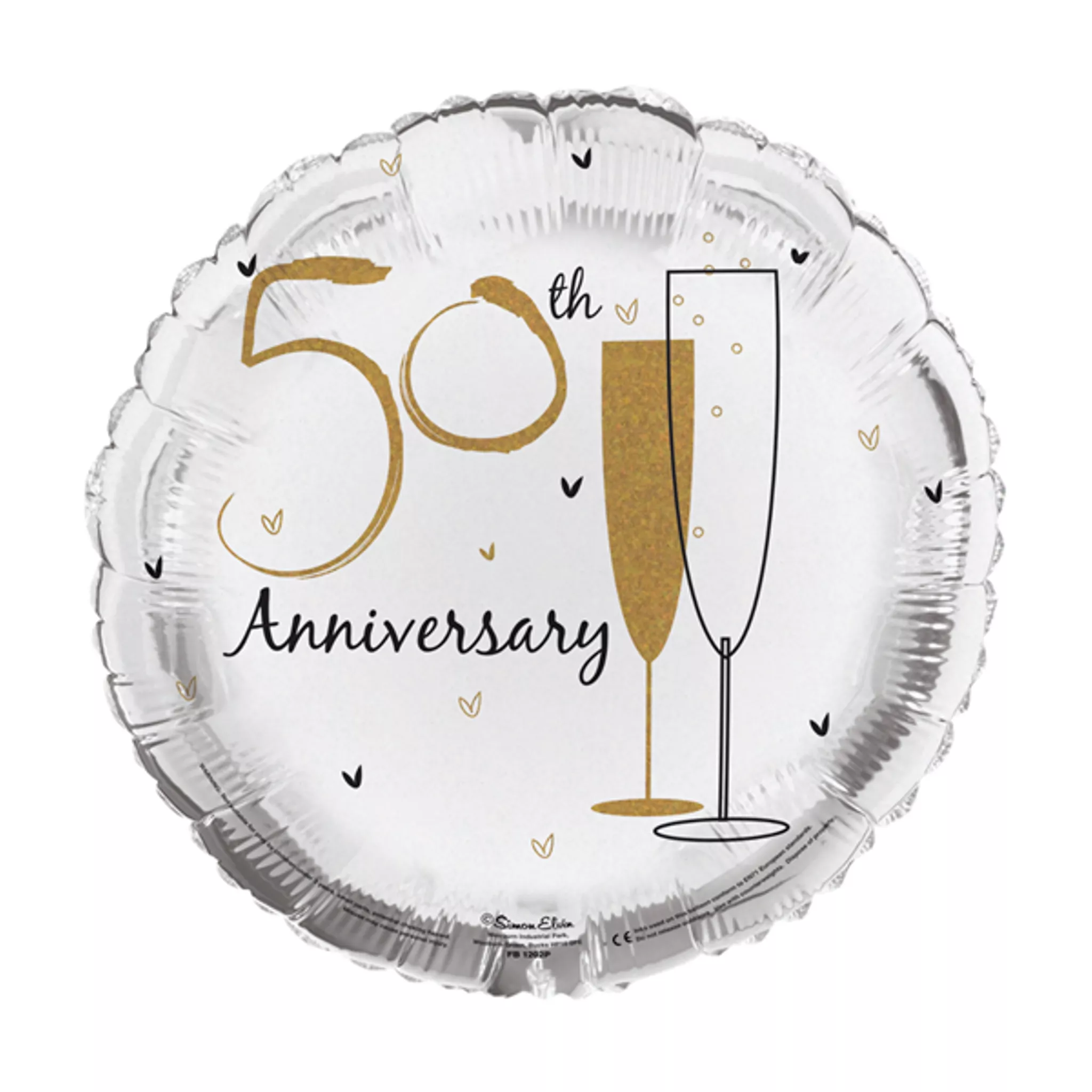 Simon Elvin Golden Wedding Anniversary Round 18" Foil Balloon