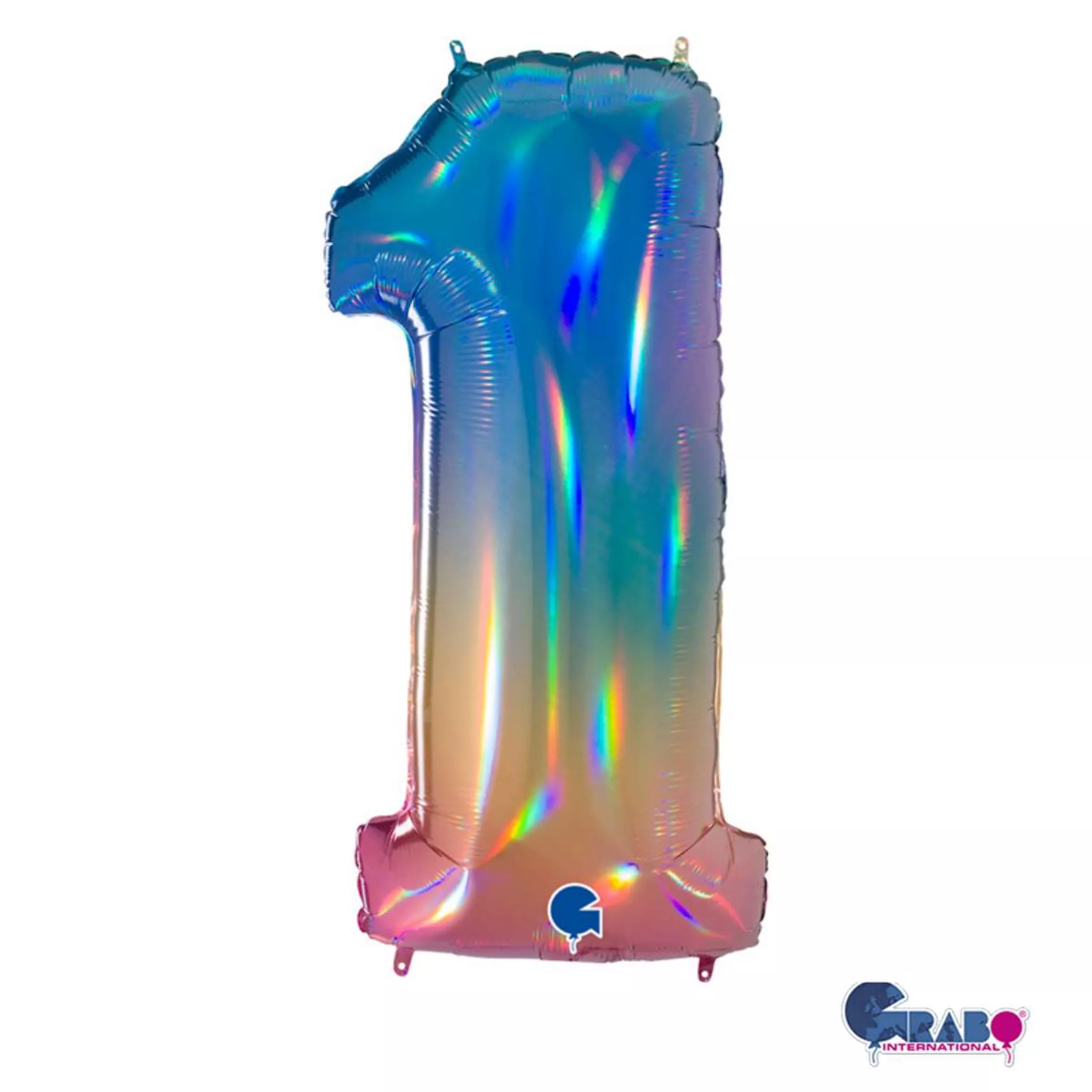 Grabo Foil Balloon Rainbow 40" Number 1