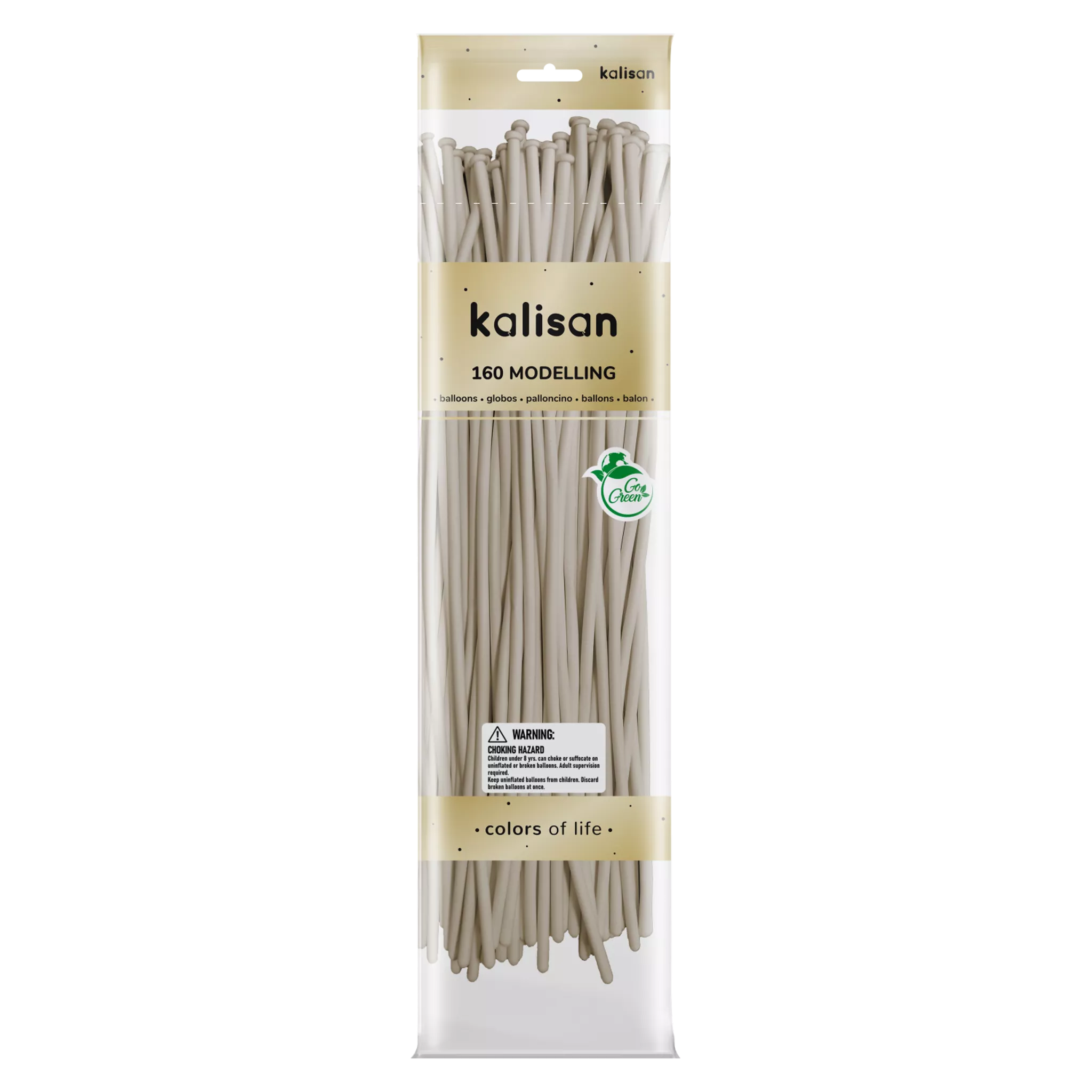 Kalisan Retro White Nozzle Up 160 Modelling Latex Balloons 50pk