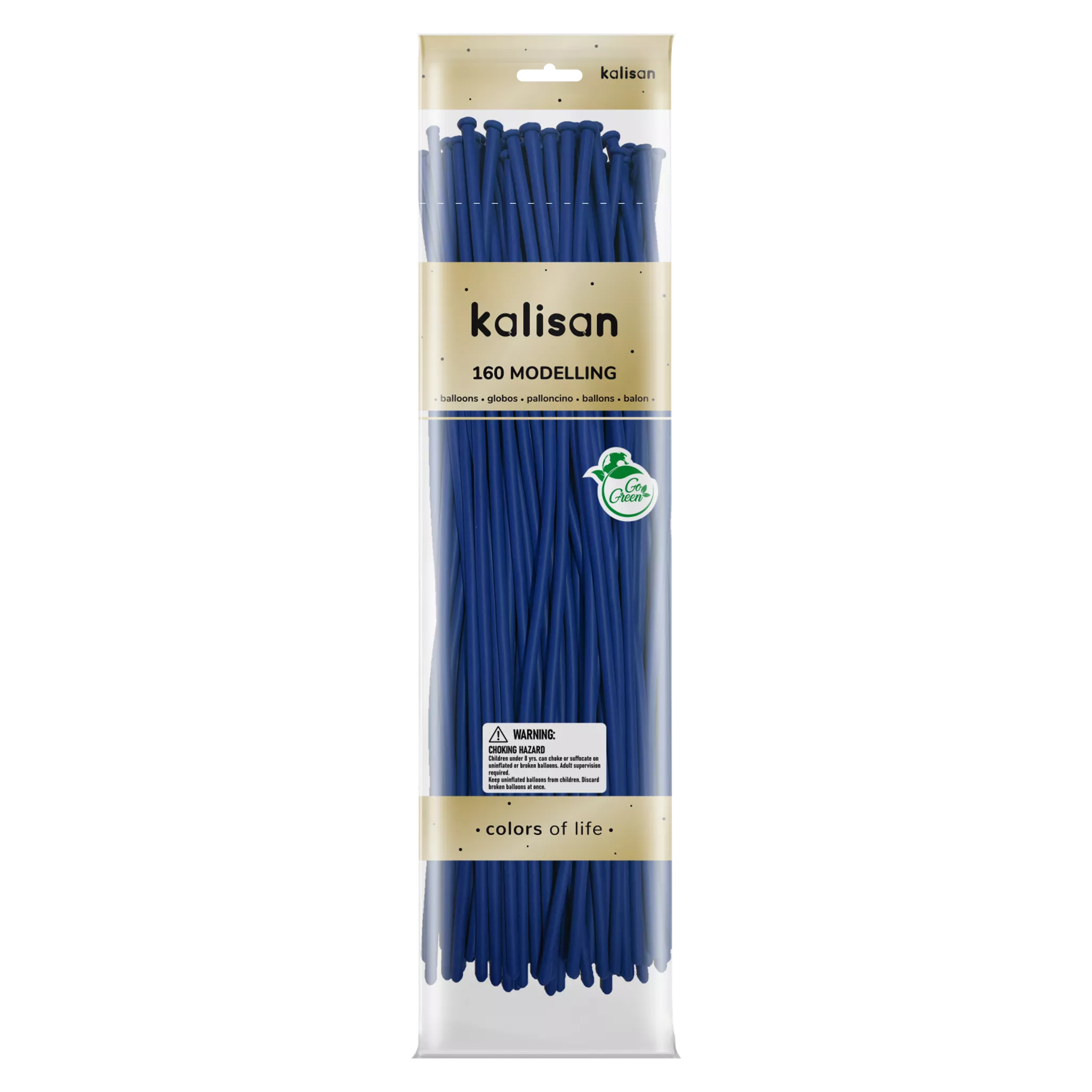 Kalisan Standard Blue Nozzle Up 160 Modelling Latex Balloons 50pk