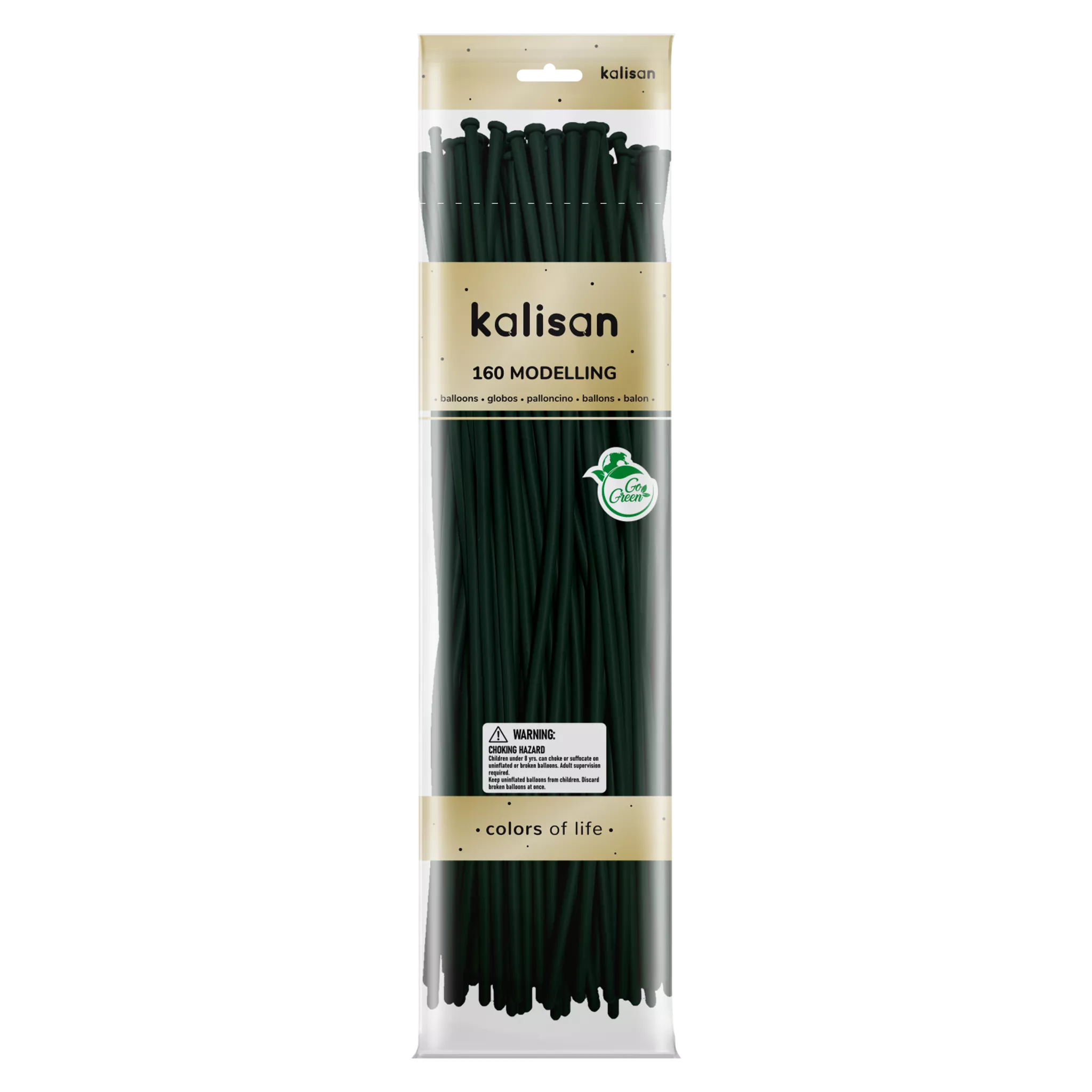 Kalisan 160M Nozzle Up Standard Dark Green Latex Balloons 50pk