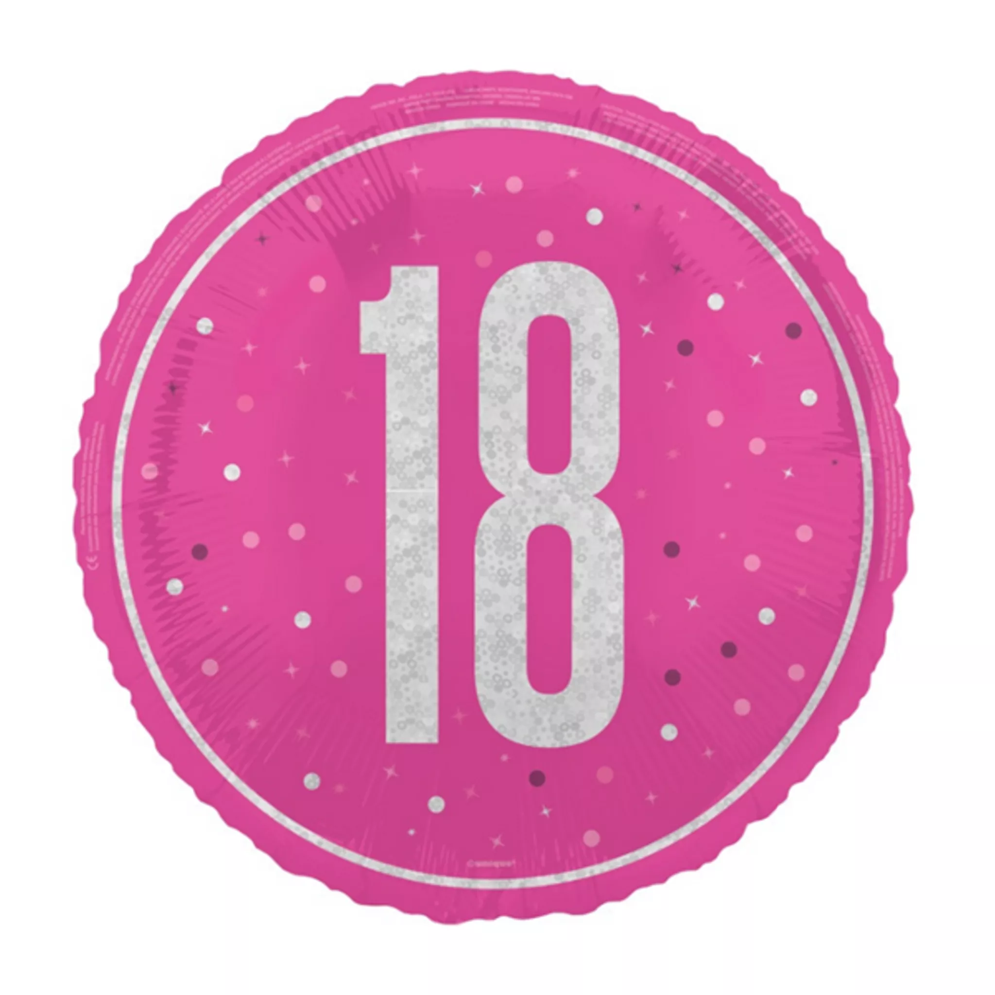 Unique Party Foil Balloon Pink Glitz Age 18 18"