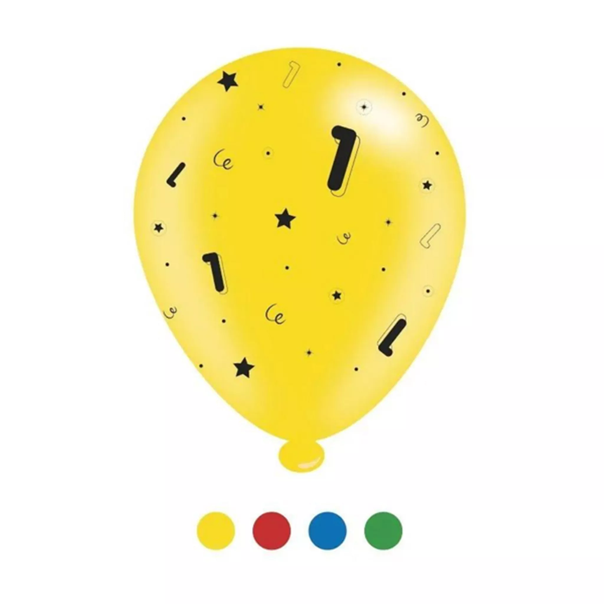 APAC Age 1 Assorted 10" Latex Balloons 8pk