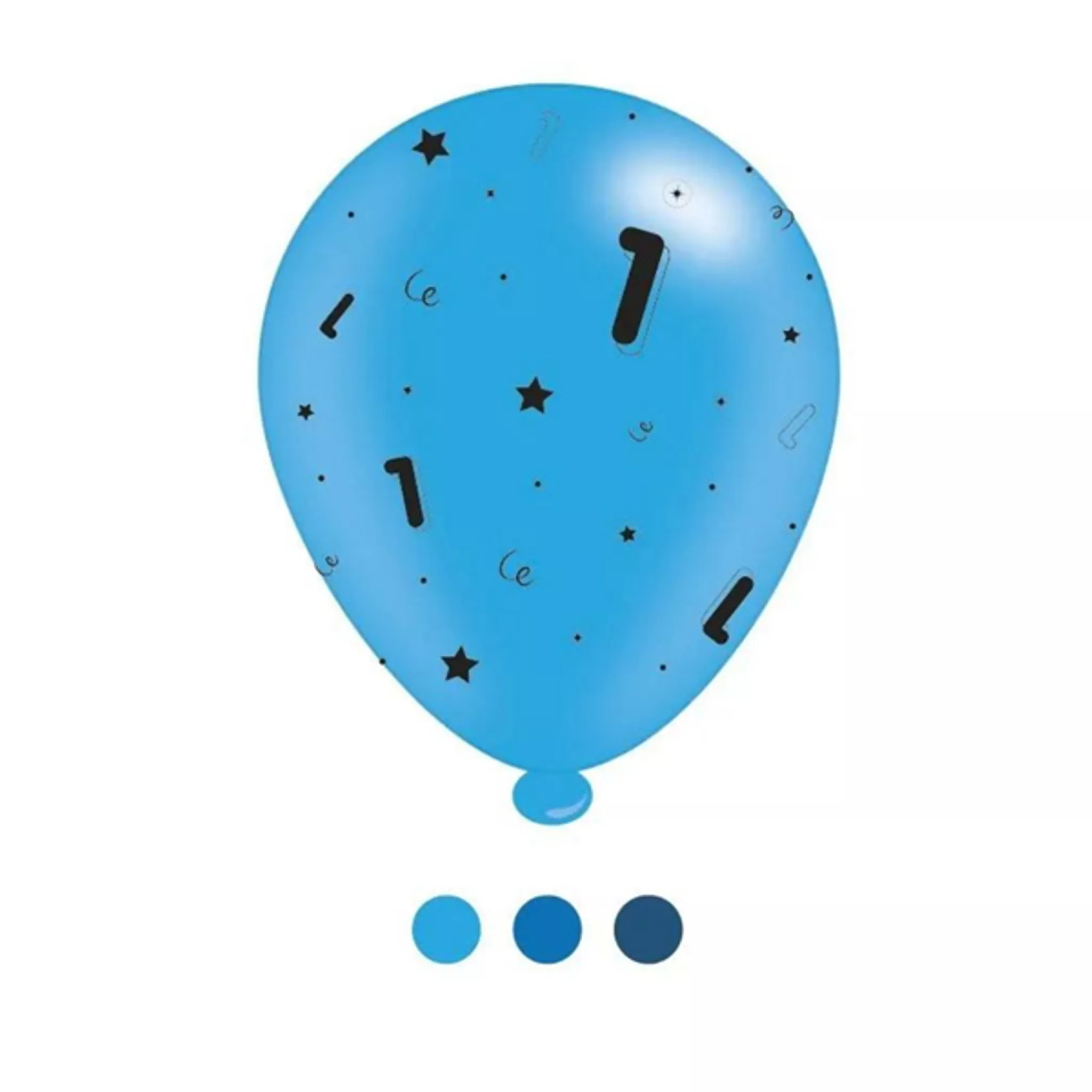 APAC Blue Age 1 Assorted 10" Latex Balloons 8pk