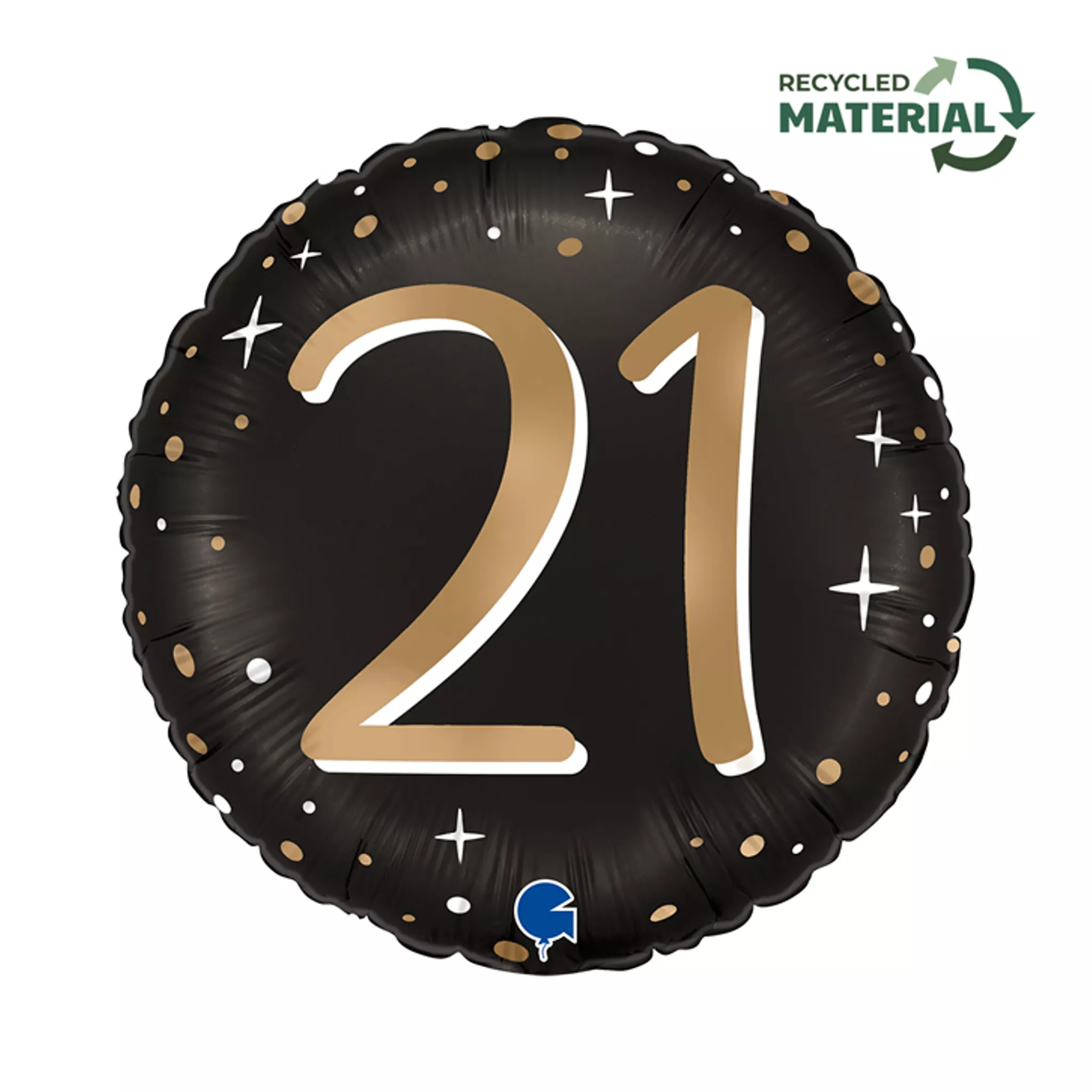 Grabo Age 21 Black & Gold 18" Foil Balloon