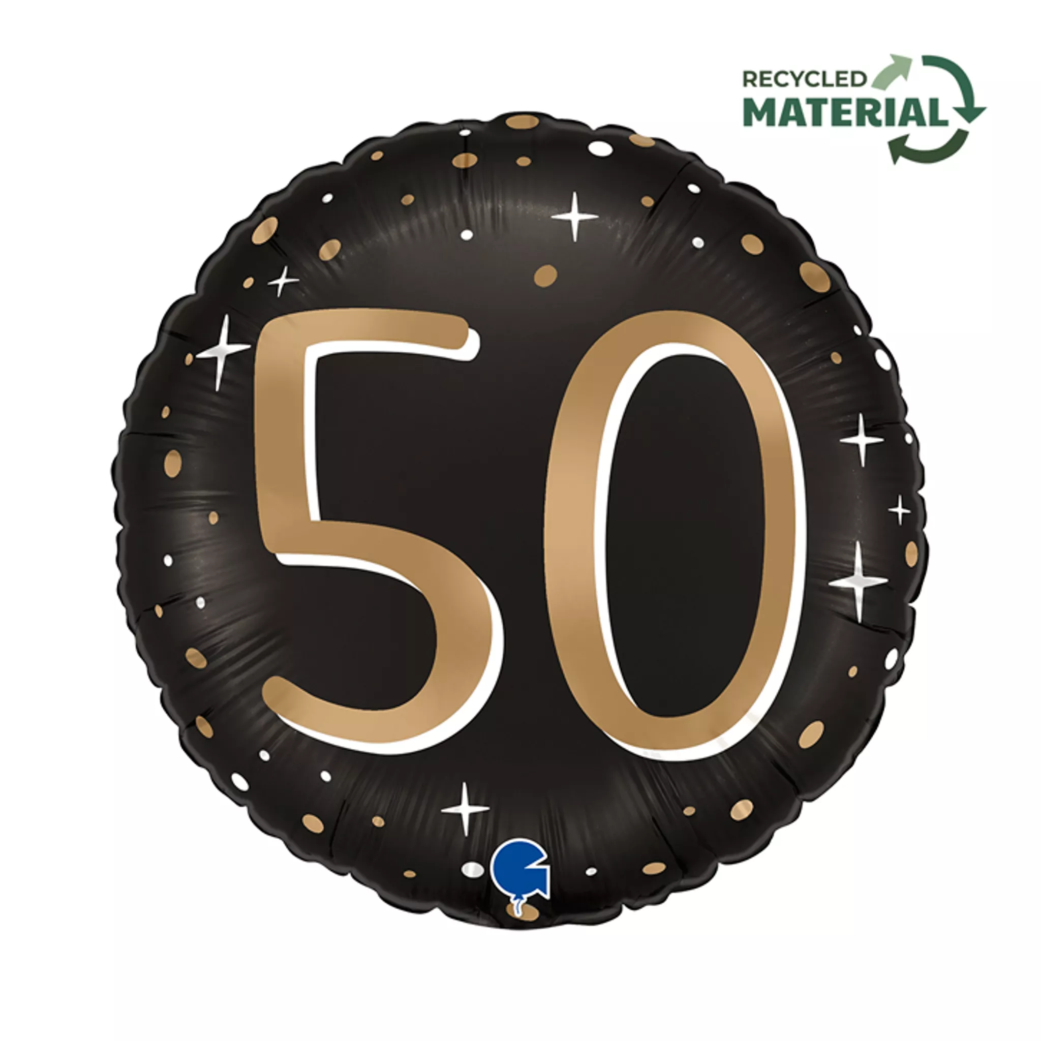 Grabo Age 50 Black & Gold 18" Foil Balloon