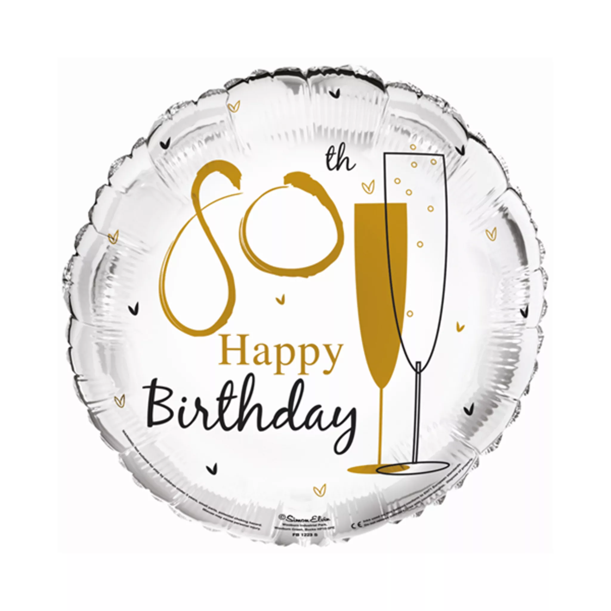 Simon Elvin Foil Balloon Happy Birthday Age 80 18"