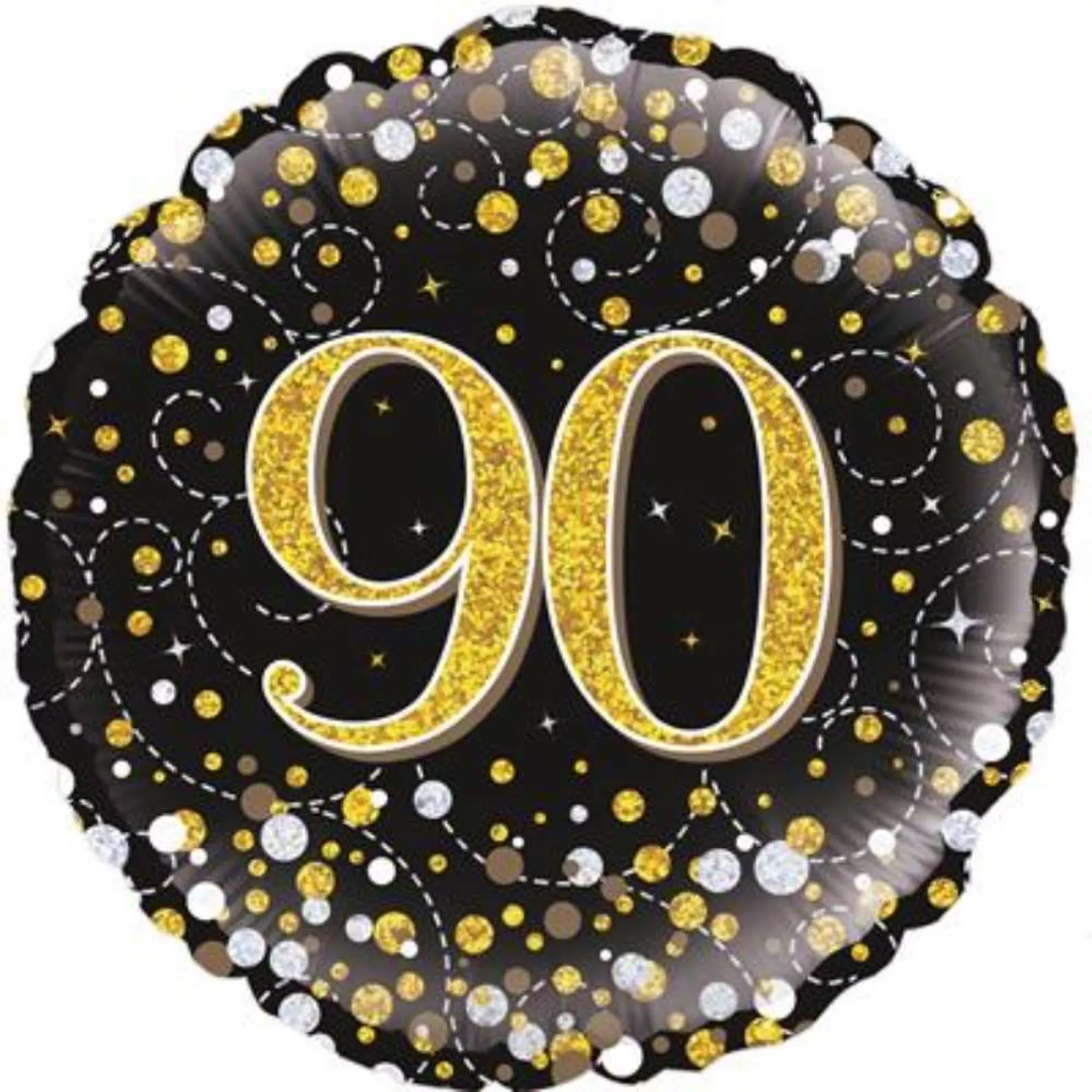 Oaktree Fizz Age 90 Black & Gold 18" Foil Balloon